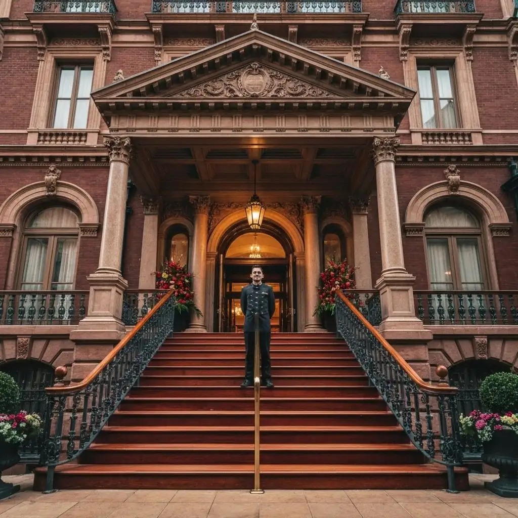 Elegant hotel entrance