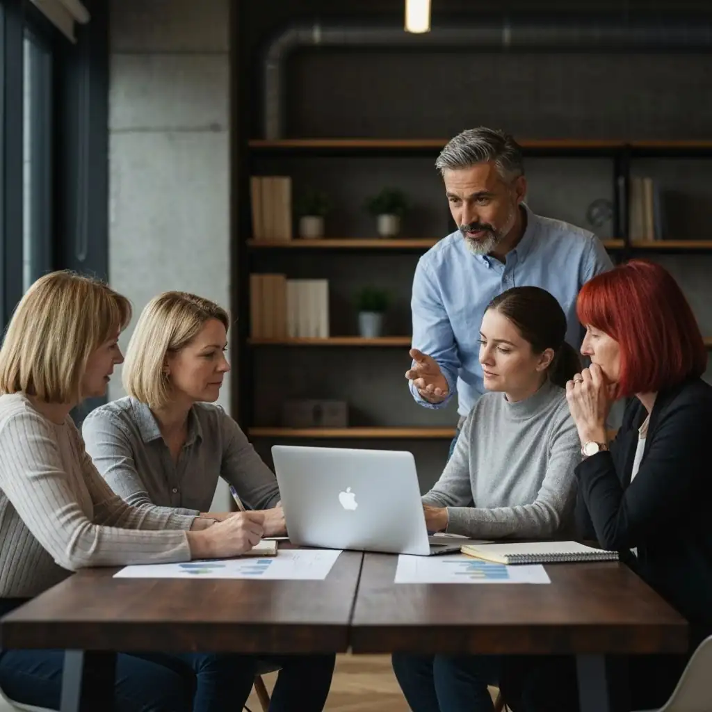 Team collaboration meeting in workspace