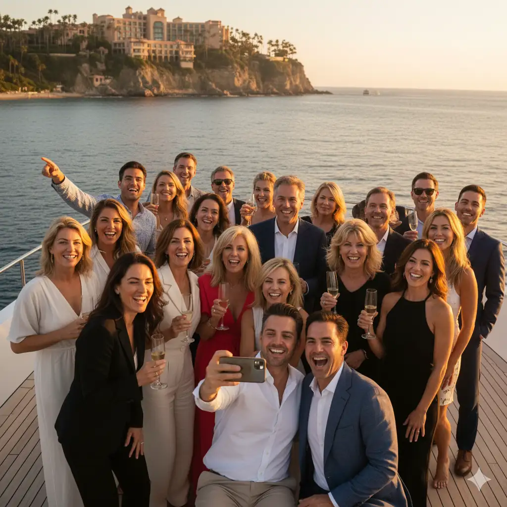 Corporate team enjoying incentive trip at tropical resort