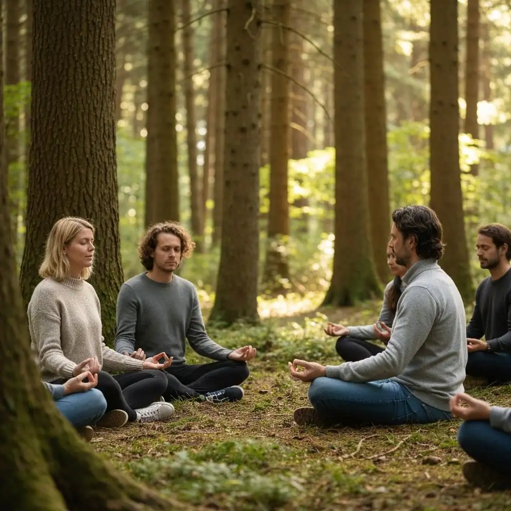 Team retreat activity in nature