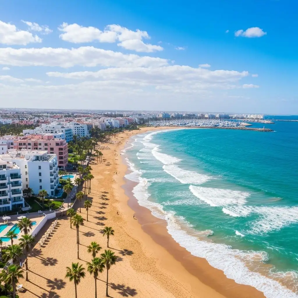 Agadir Marokko Strandküste mit Atlantik